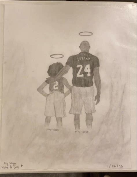 My Drawing Of Kobe And Gigi Rest In Peace Dunking In The Skys Rlakers
