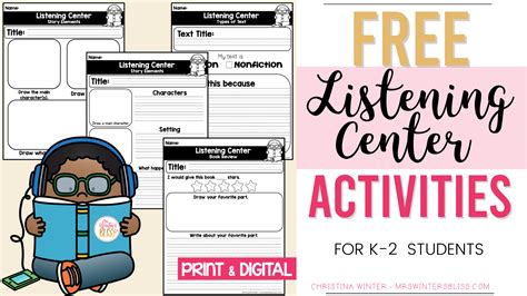 Free Listening Center Activities Mrs Winters Bliss Resources For