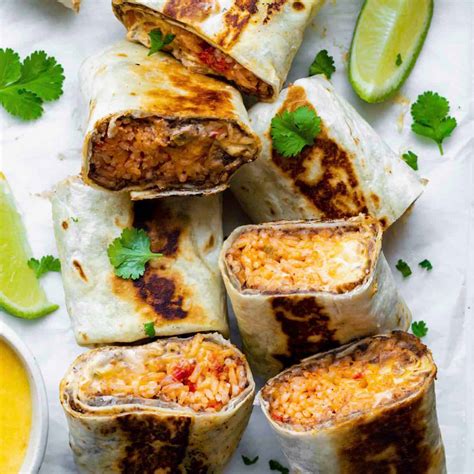 Cheesy Bean And Rice Burritos Recipe Kif