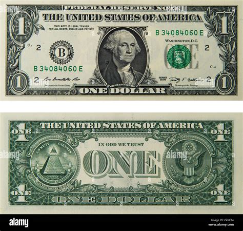 1 One Dollar Bill Note Bills Notes Dollars Stock Photo Alamy