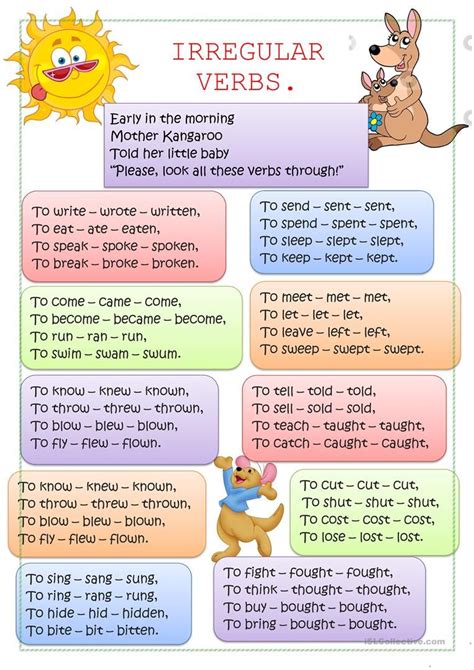 Irregular Verbs Worksheet Free Esl Printable Worksheets Made By