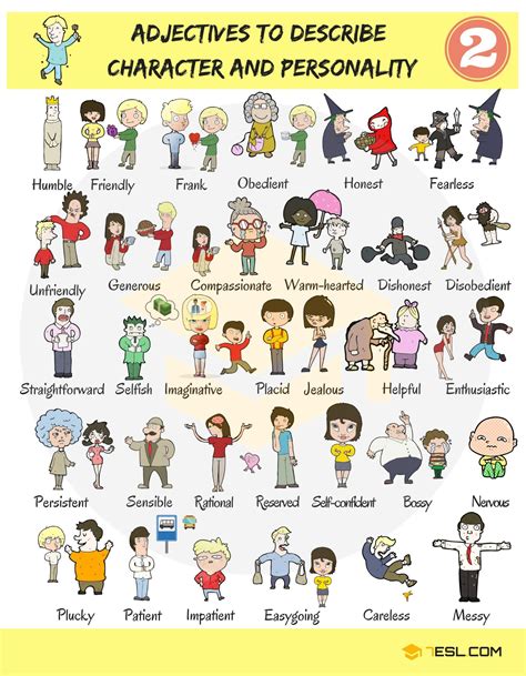 English Adjectives for Describing Character and Personality - ESLBuzz ...