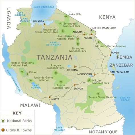 Tanzania Map Tanzania Safari Travel