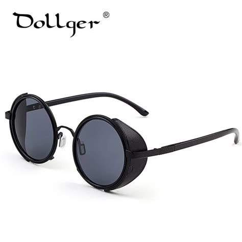 Dollger Vintage Round Steampunk Goggles Sunglasses For Women Men Brand Designer Steam Punk Round