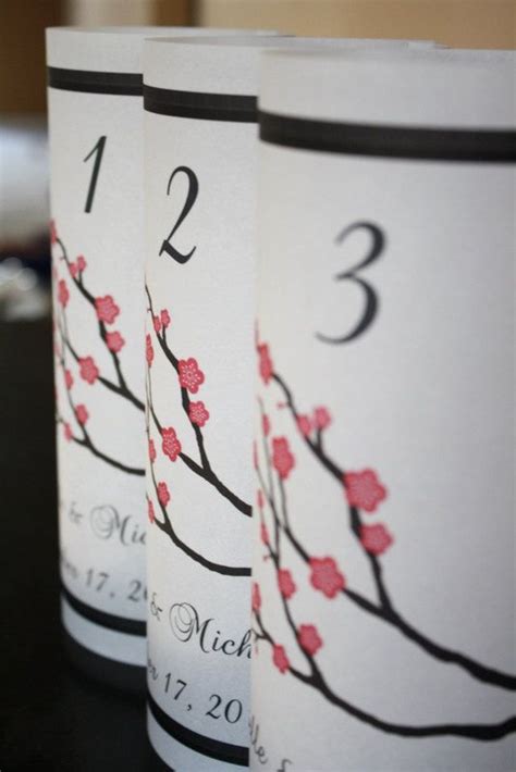Cherry Blossom Table Number Luminaria By Thepaperynook On Etsy 250