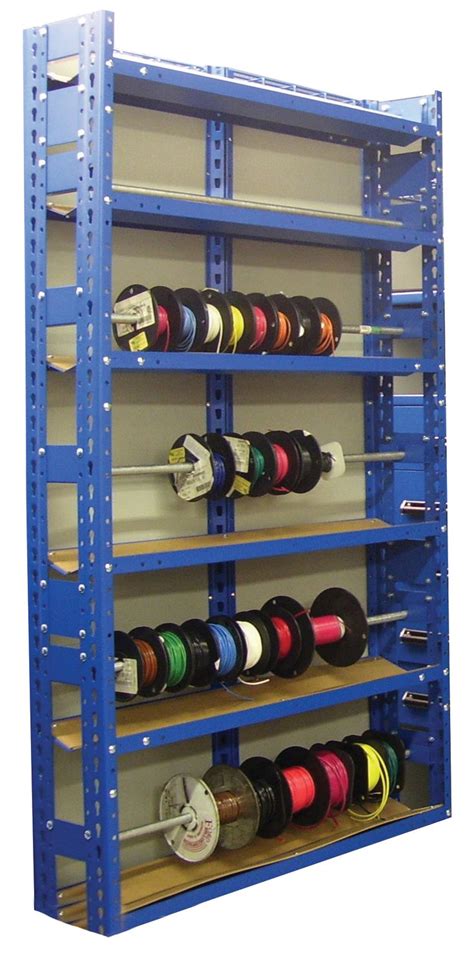 Wire Reel Storage Rack Cable Spool Organizer Shelves Adjustable Rod