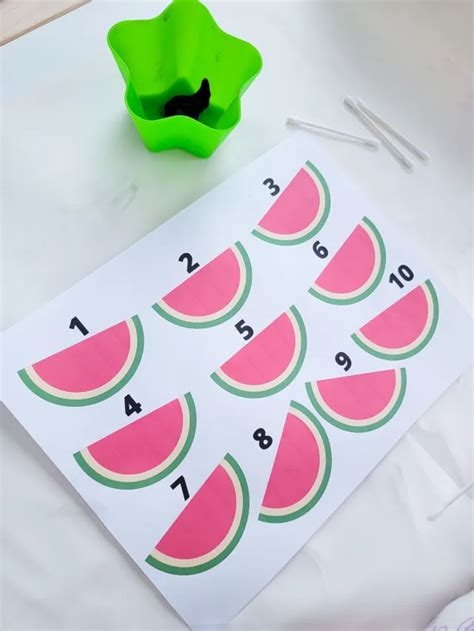 Free Printable Watermelon Seed Counting Learning From Playing