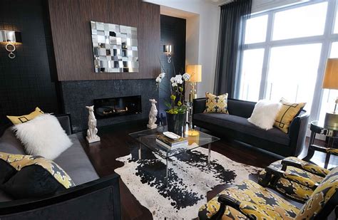 Whoa, there are many fresh collection of gold and black room. 20 Yellow Living Room Ideas, Trendy Modern Inspirations