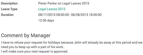 How should you formulate it? Odoo Time Off