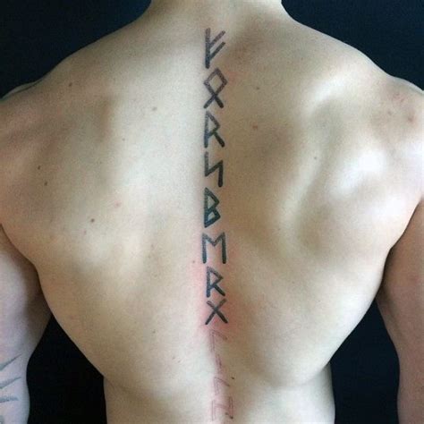 Man With Spine Rune Tattoo Viking Rune Tattoo Viking Tattoos For Men
