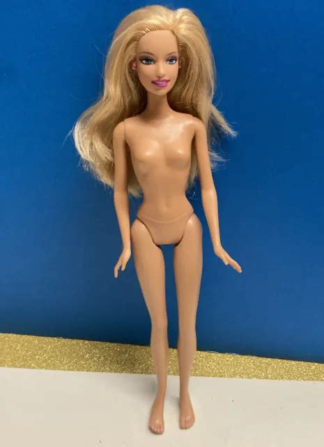 Mattel Barbie Doll Long Blonde Hair Beach Feet Nude Naked For Ooak Pink Earrings Picclick