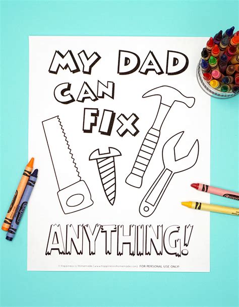 Download and print these fathers day coloring pages for free. Printable Father's Day Card + Coloring Page - Happiness is ...