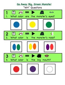 And we read go away big green monster. Go Away Big Green Monster "WH" and yes/no questions by ...