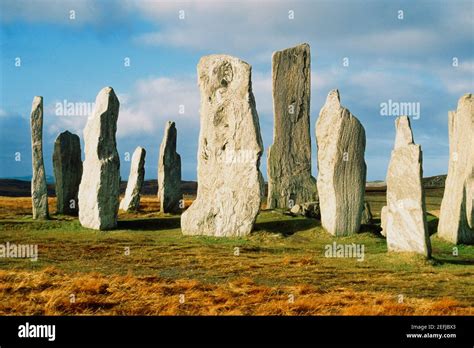 View To Several Callanish Standing Stones The Isle Of Harris England