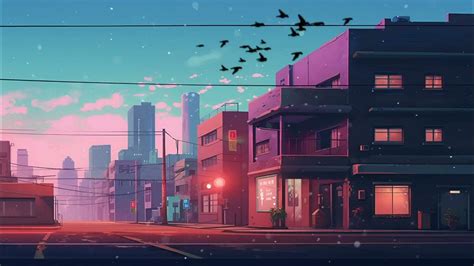 Sunset In Lofi Town 🌇 Lofi Chill Night 🌃 Rain Sounds Chill Beats To