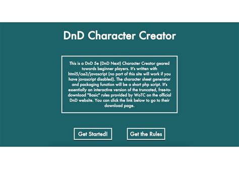 And now, go check out the character creation video series. DnD Next Character Creator | Devpost