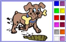 CHIEN  Coloriage de Chiens à colorier en ligne