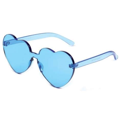 Accessories New Never Worntrue Blue Rimless Heart Sunglasses Poshmark