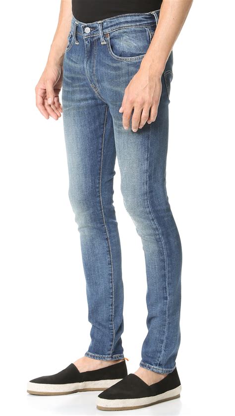 levi s denim 519 extreme skinny fit jeans in blue for men lyst