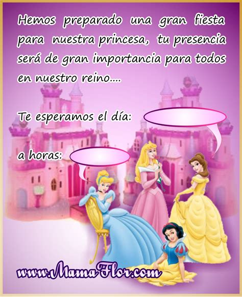 Tarjeta De Cumpleaños De Las Princesas Disney Listo Para Imprimir