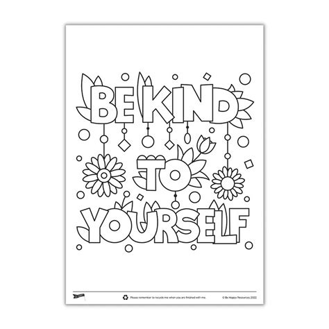 Be Kind Colouring Be Happy Resources