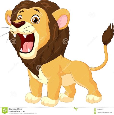 Cartoon Lion Roaring Stock Vector Image 45746852