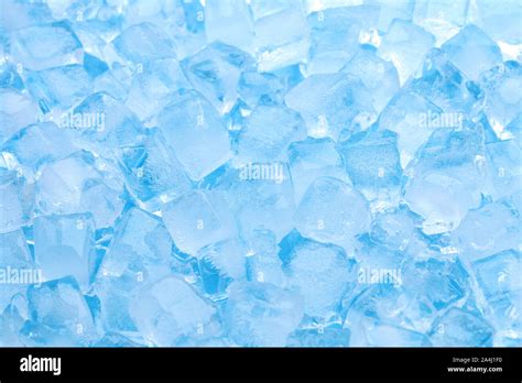 Winter Clear Blue Ice Cube Texture Or Natural Cold Background Stock