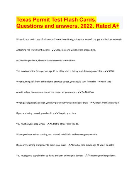 CA DMV Permit Test Questions and answers. 2022. Graded A+.