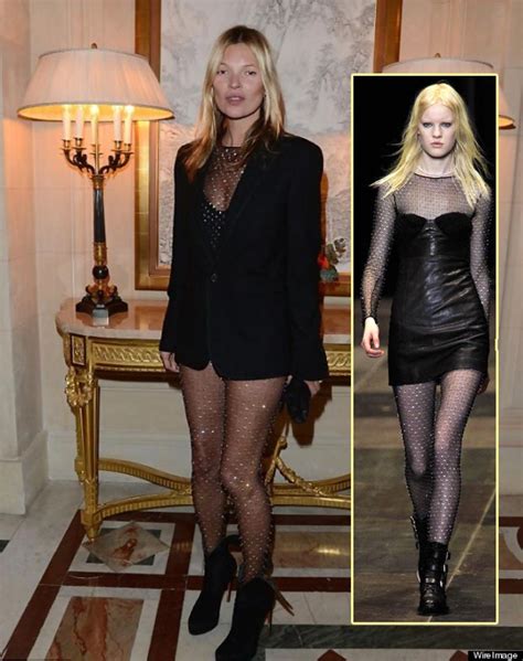 Kate Moss Wears Saint Laurent See Through Catsuit Carine Roitfeld Ball Stylefrizz