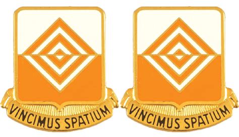 57th Signal Battalion Distinctive Unit Insignia Pair Vincimus Spat