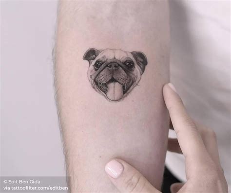 Pug Portrait Tattoo Small Dog Tattoos Cool Wrist Tattoos Tattoos For