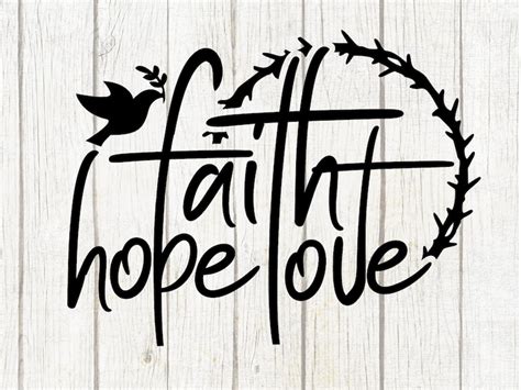 Faith Hope Love Svg Png Svg Studio3 Cut File And Cross Faith Etsy