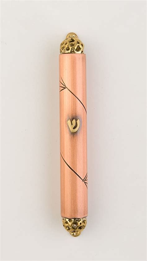 Handmade Flower Line Mezuzah Case Jewish House Blessing