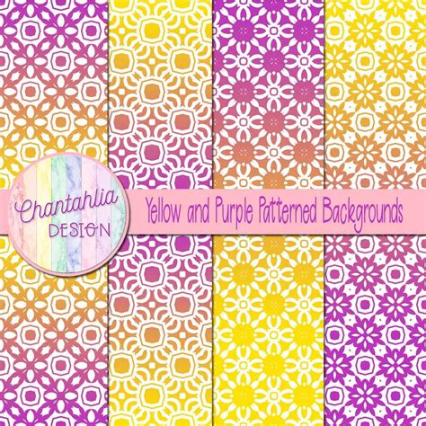Free Yellow And Purple Patterned Backgrounds