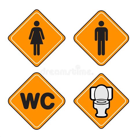Set Toilet Signs Men And Women Restroom Wc Icon Stock Vector