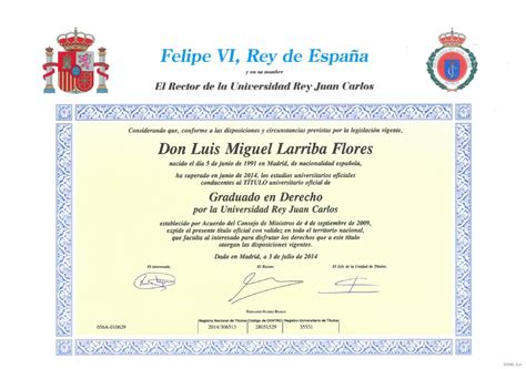 Títulos Y Certificados Académicos Luis Miguel Larriba