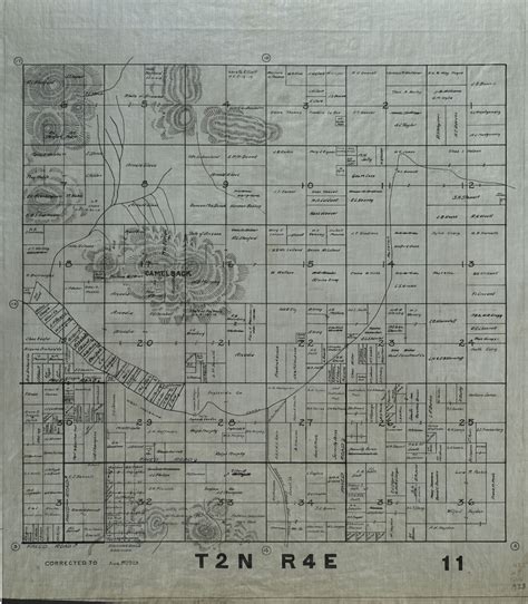 1923 Maricopa County Arizona Land Ownership Plat Map T2n R4e Arizona