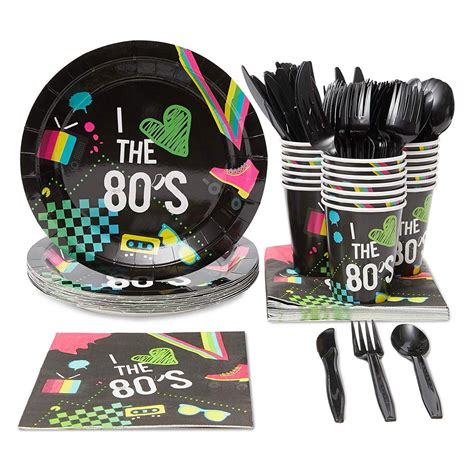 Serves 24 80s Theme 1980 I Love The 80s Birthday Party Supplies
