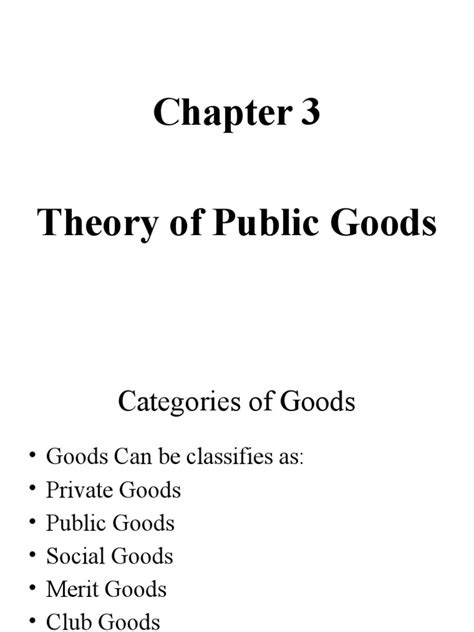 Chapter 3 Theory Of Public Goods Pdf Goods Demand