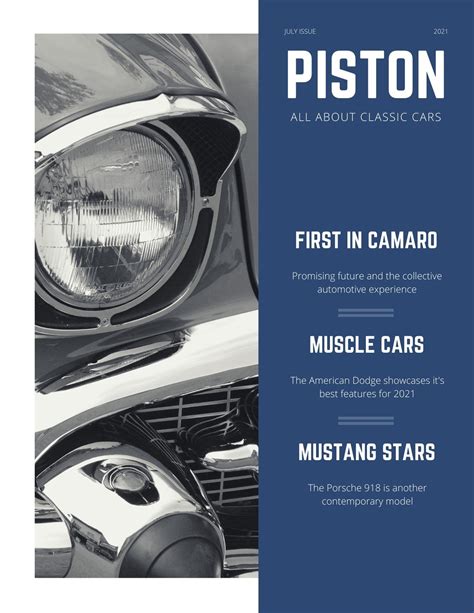 Free Printable Customizable Car Magazine Cover Templates Canva