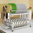 NK 2 Tier Dish Rack Drying Kitchen Bowl Cup 