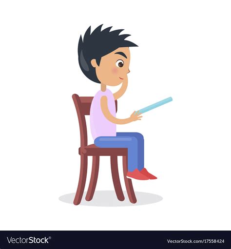 Cartoon Guy Sitting On Chair Design Isolated Stock Illustration By