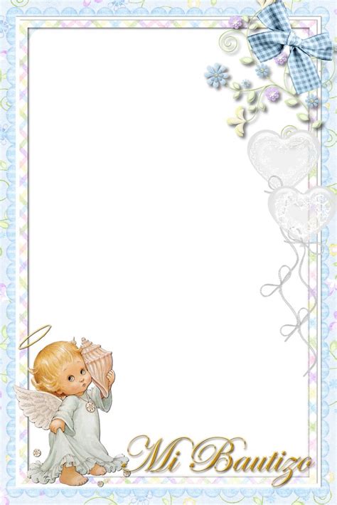 Invitaciones para bautizo de niño. MARCOS PARA BAUTIZO, PNG | Marie