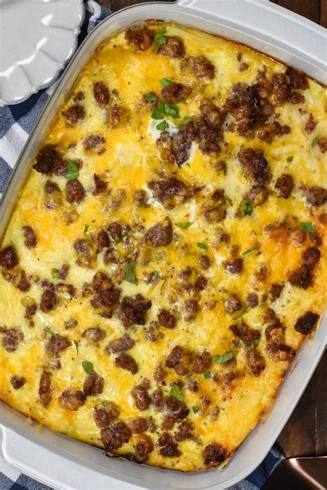 Easy Hash Brown Casserole Eggs Sausage And Cheese
