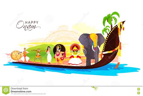 Watch this full how to draw happy onam festival drawing for kids step by step for kids onam is an annual hindu. Creative Illustration For Onam Festival Celebration. Stock ...