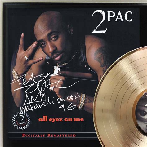 2pac All Eyez On Me Gold Lp Record Signature Display C3 Gold Record