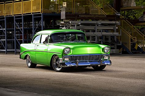 1956 Chevy Bel Air Cars Classic Green Modified Wallpapers Hd