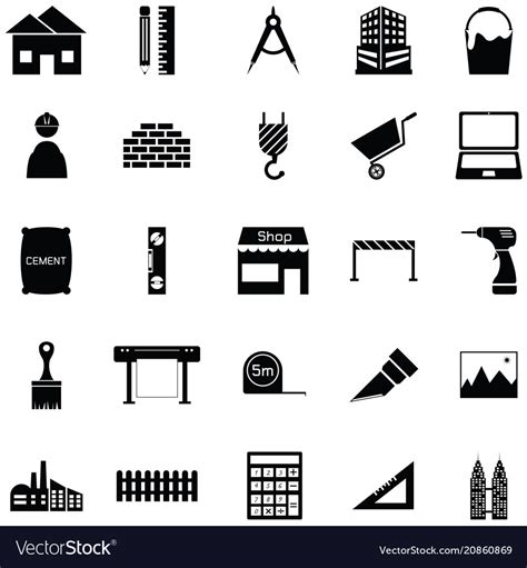 Architecture Icon Set Royalty Free Vector Image