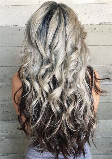 platinum blonde with dark underneath dark underneath hair hair styles hair inspiration color