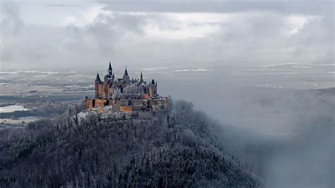 Hohenzollern Castle With Fog Germany Hd Travel Wallpapers Hd